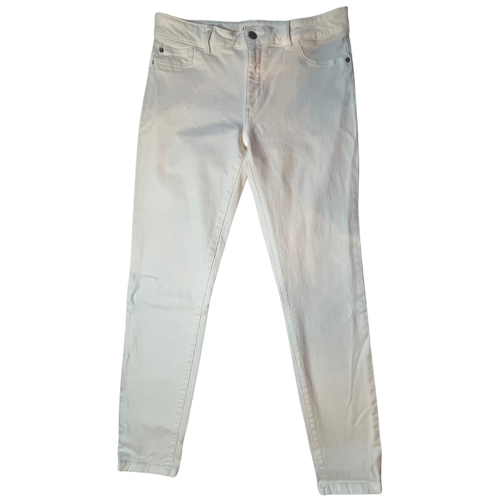 DL1961 Angel Instasculpt White Jeans Size 31 Stretch Minimalist Clean Girl Prep